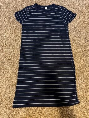 Old Navy Navy Striped Short Sleeve T-Shirt Dress